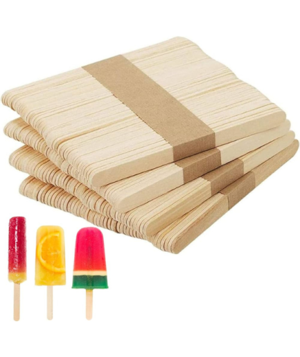 100 Bâtonnets en bois en silicone pour crème glacée